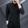 Однотонная рубашка с длинными рукавами, повседневная свободная рубашка, мужская летняя трендовая универсальная повседневная куртка