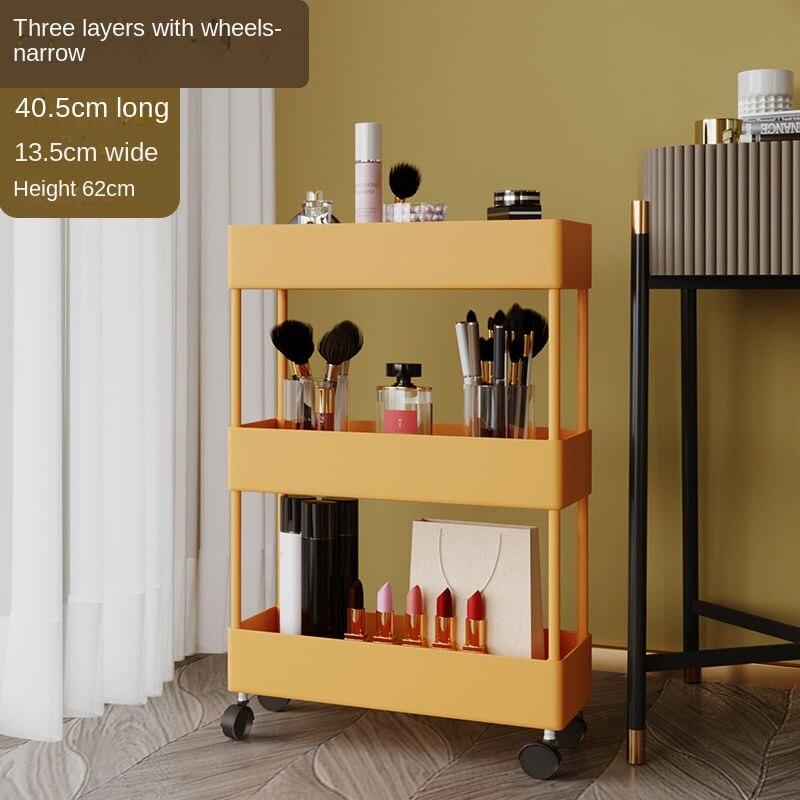 2/3/4-слойная стойка для хранения с узкими зазорами, полки для кухни, ванной комнаты, органайзер, мобильная тонкая тележка для хранения с колесной тележкой, экономия места