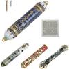 Hand Painted Mezuzah With Scroll For Door,Exquisite Enamel Mezuzah With Crystal,