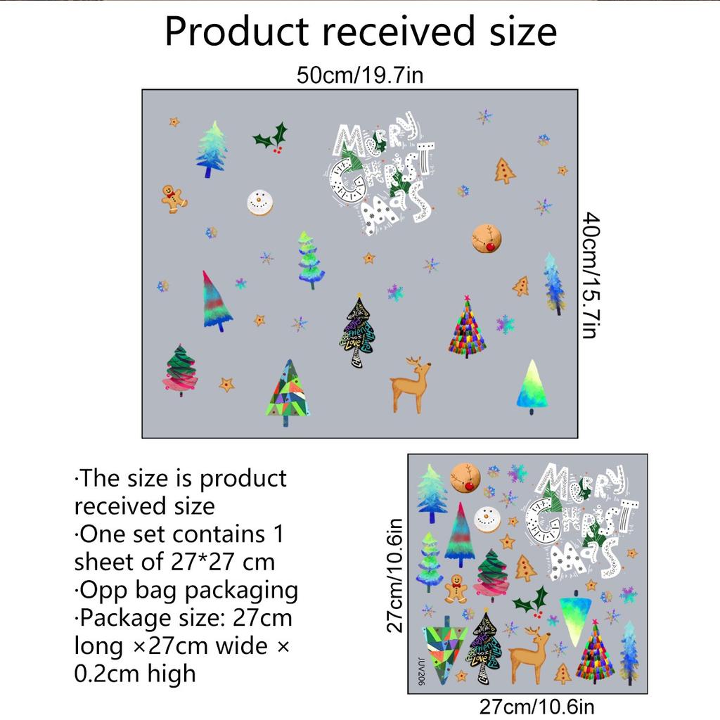 Новые веселые рождественские электростатические стеклянные наклейки для украшения окон в гостиной, настенные наклейки
