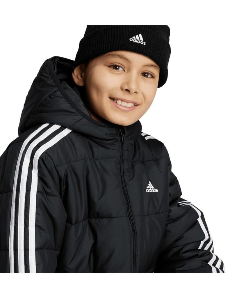 Adidas Essentials Утепленная куртка JTH12 J130 Детская с тремя полосками Черно-белая (IV9512)