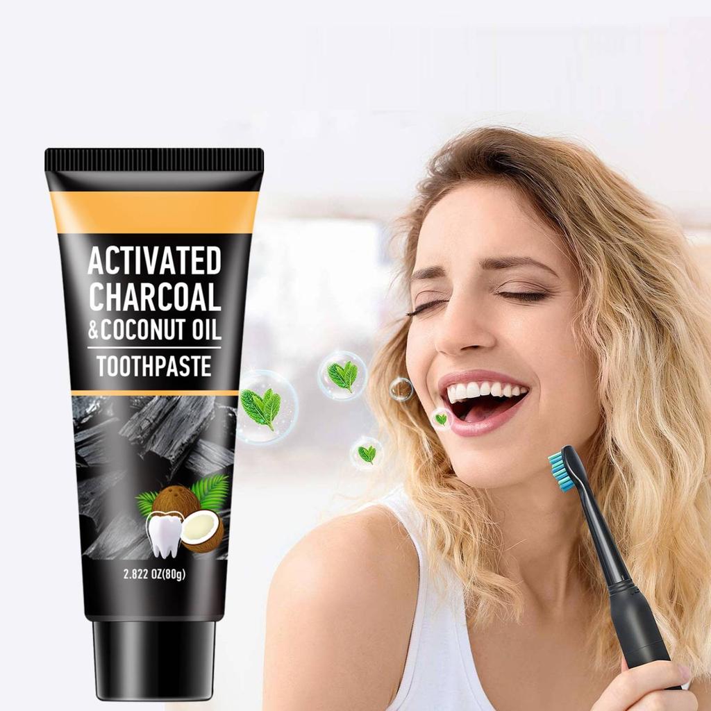 Зубная паста с активированным углем, черная угольная зубная паста, глубокая чистка зубов, отбеливающая зубная паста 80 г