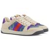 Gucci Womens Screener 'Blue GG Lamé' (women's sizes) Blue / Ivory / Silver Skateboard Shoes 577684 2C830 4690
