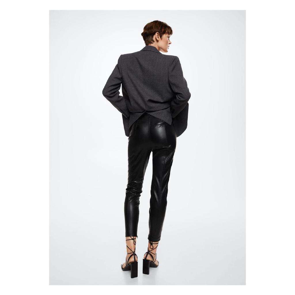 Leather Look Legging With Slits On The Legs