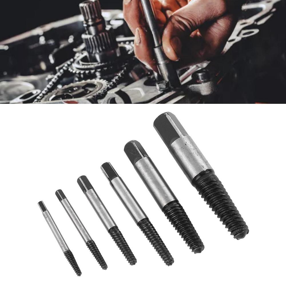 6 Pcs Steel Screw Remover Black Bolt Extractor Easy Screw Extractor Automotive