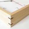 KATOMOKU Square clock 3 Natural km-114NARC Hinoki wall clock with continuous second hand (radio-controlled clock)