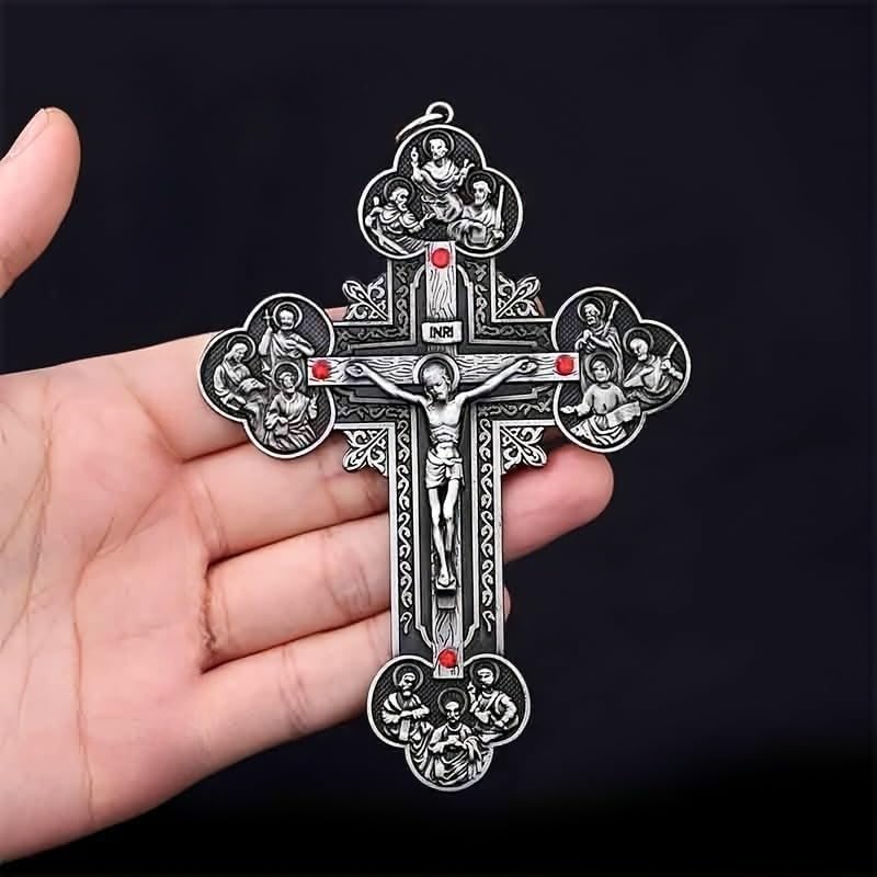 Religious Crucifix Christian Jewelry Cross Pendant Saint Benedict Cross Pattern Pendant Pendant Necklace 120 * 90mm