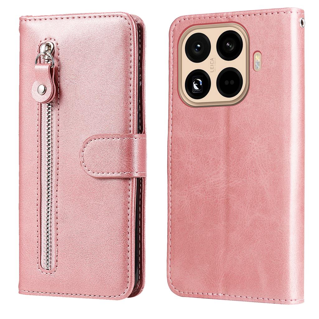 For Xiaomi 15T Pro PU Leather Cases with Zipper Pocket Wallet Phone Cover Stand