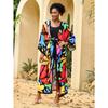 Plus Size Women's Print Beach Holiday Long Cardigan Bikini with Swimsuit Cover Up