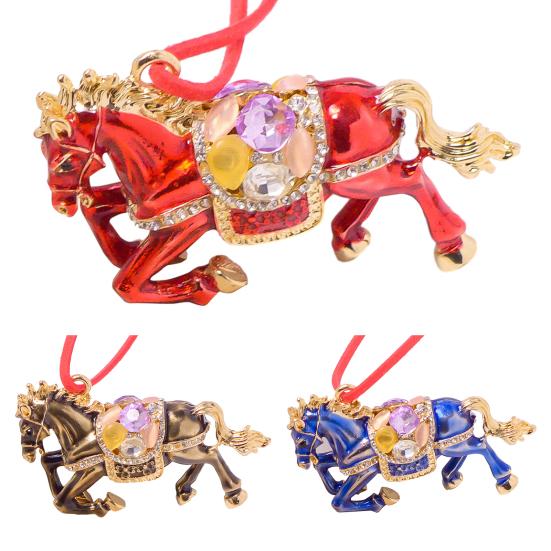 Лошадь Рождественское Украшение Стразы Декор Дерева Счастливое Животное Зодиака Тема Праздничное Праздничное Украшение