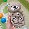Cute Otter Family Bath Toys Set Soft Water Play Animals for Kids Mother Otter And Baby Otters Toy Fun Otter Swimming Toy