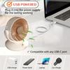 USB-втыкаемый маленький настольный вентилятор 6 дюймов 3 скорости 140° ручной наклон и 120° автоматическое вращение для дома, офиса, спальни