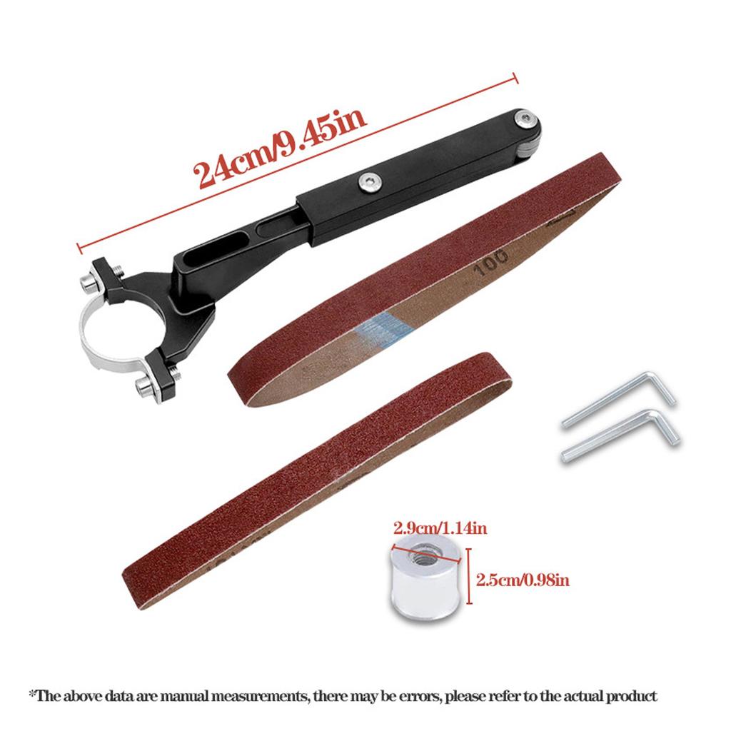 Насадка ленточная шлифовальная машина для угловой шлифмашины Деталировочный ленточный напильник Адаптер с 2 шлифовальными лентами для шлифовки сварочных точек Деревообработка