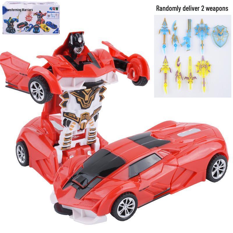 Детская деформирующаяся игрушечная машинка - Инерционная ударопрочная машина-пазл с одной кнопкой