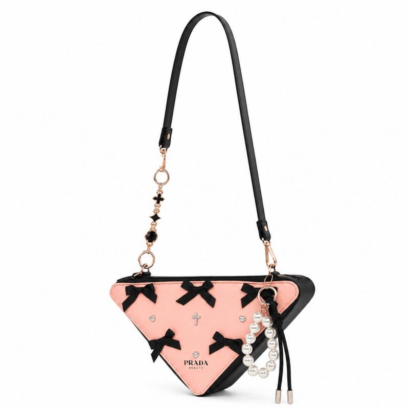 Prada Косметичка/туалетная сумка [Индивидуальная сумка] Бабочка Жемчужно-розовый Тень Простой Нишевый Высококлассный Тренд Для поездок Бабочка Жемчужно-розовый Тень