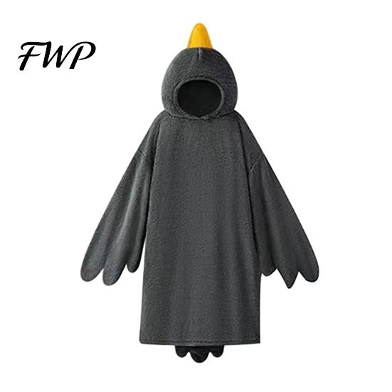 Duck Onesie for Children Funny Goose Costume Kids Adults, Hooded Animal Pajamas Pajamas, Soft Plush Wearable Blanket, Halloween Cosplay Toddler