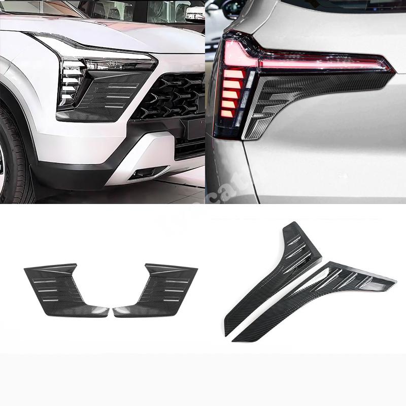For Mitsubishi Xforce Outlander sport 2025 2026 Exterior ABS black Front Bumper Fender foglamp Rear fog Light Eyebrow Cover