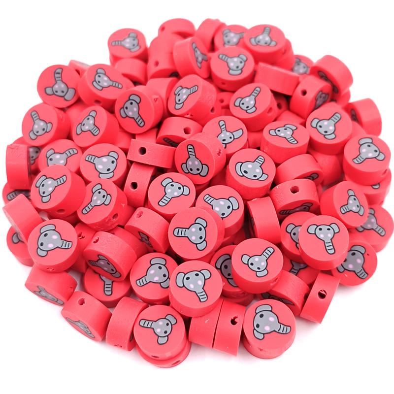 DIY для изготовления ювелирных изделий оптом 20 шт. мягкие глиняные свободные бусины кулон цветок слон сердце ожерелье браслет бусины