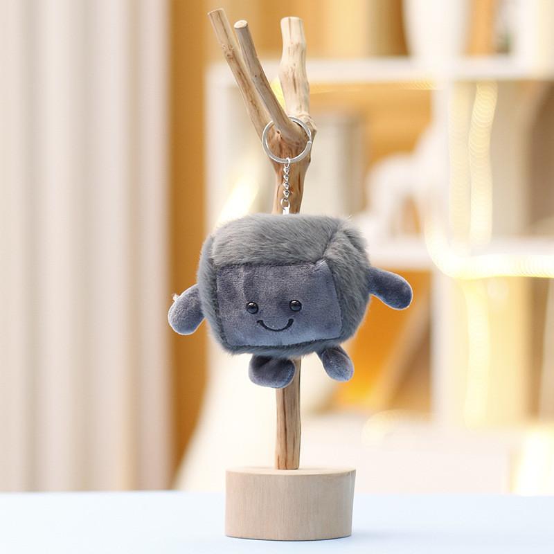 Plush Tofu Stinky Keychain Cartoon Doll Pendant Bag Decoration Toy Gifts Cute
