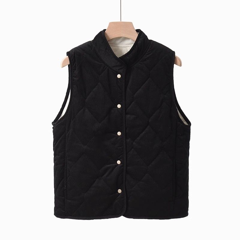 Vest for Women Cotton Autumn Winter Sleeveless Tops Padded Vest Oversize Thickened Down Casual V-neck Vest