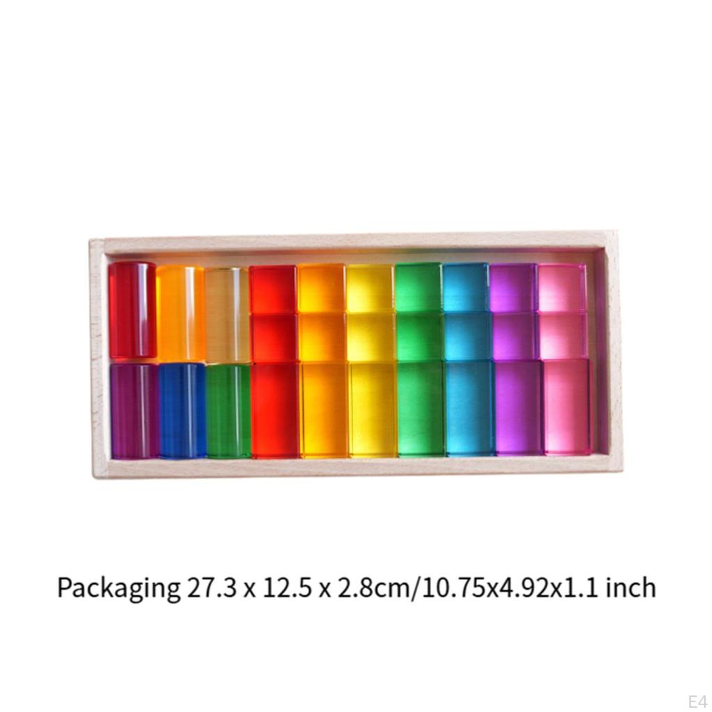 Акриловые кубики, складывающиеся в стопку, радужные кубики, идеальный подарок, набор радужных строительных блоков