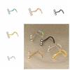 Opal Nostril Zircon Nose Screw Studs Stainless Steel  Trendy   Women