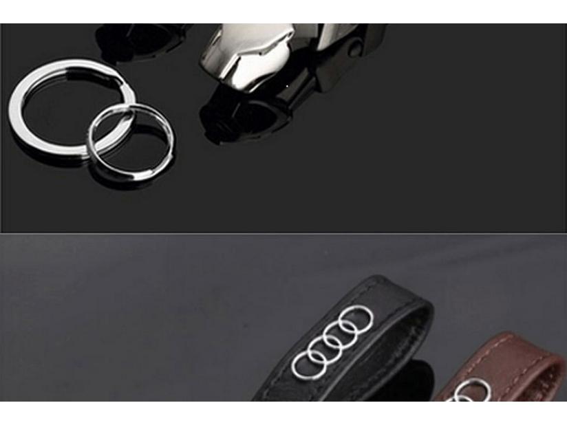 Hyundai Leather Keychain - Zinc Alloy Leopard Head Buckle