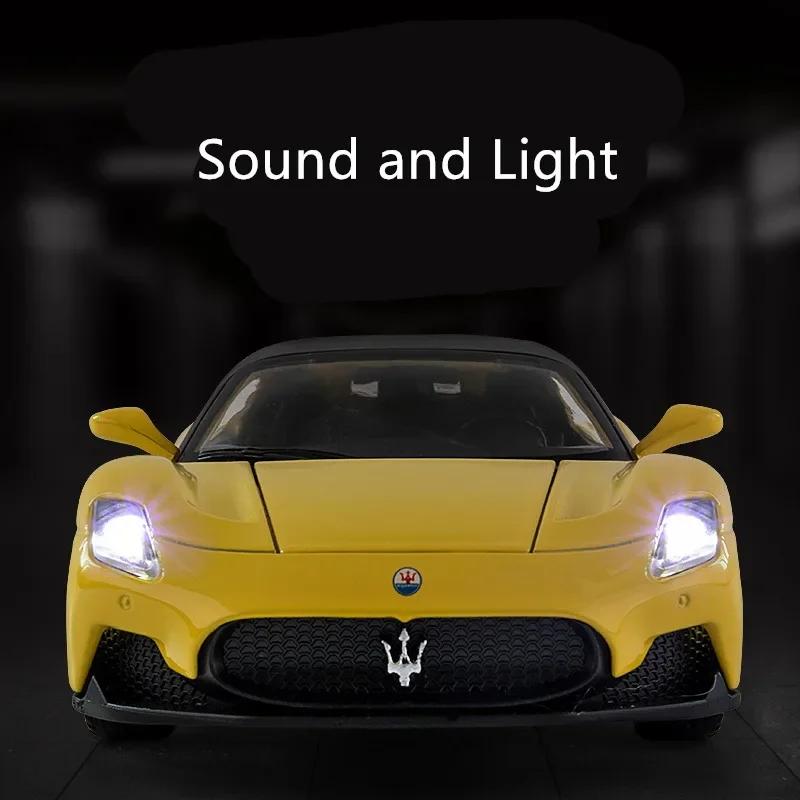 1:32 Maserati MC20 Cabrio, модель спортивного автомобиля из сплава, литье под давлением, металлические игрушечные автомобили, модель автомобиля, звуковая и световая имитация, детские игрушки, подарок