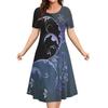 2025 Women Dresses Floral Print Elegant Loose Mini Dress Female Short Sleeve Oversized Clothes Spring Summer Vestidos
