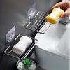 1/2pcs, Stainless Steel Soap Rack, Light Luxury Soap Box, Shelf Punch-free,Creative Bathroom and Kitchen Wall Mounted Drain Rack