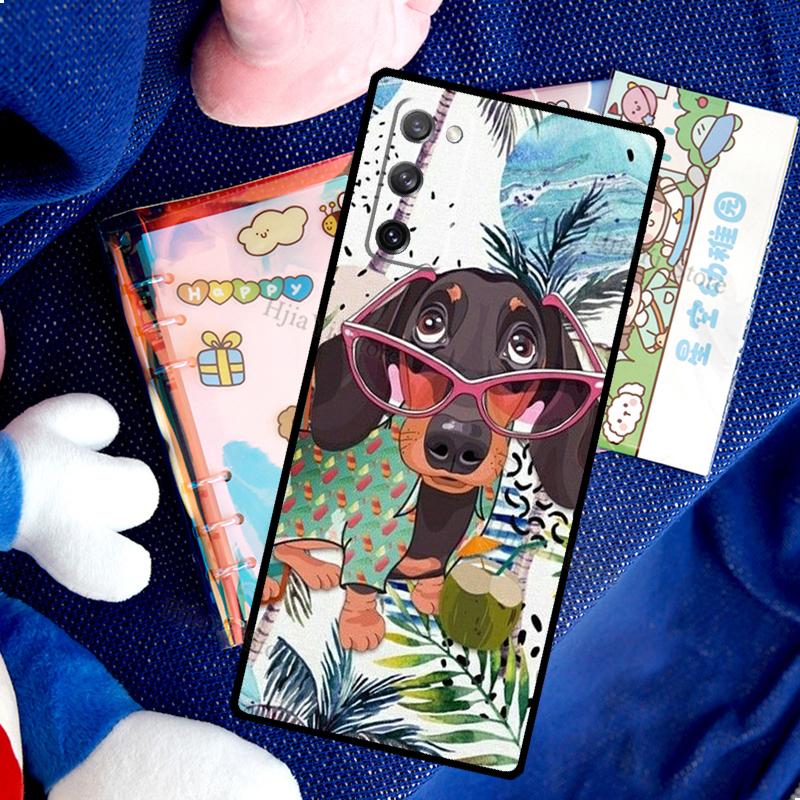 Милый чехол с изображением собаки таксы для Samsung Galaxy S20 FE S21 Ultra Note 20 Note 9 10 S8 S9 S10 Plus, чехол для телефона