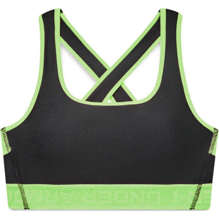 Under Armour Спортивный бюстгальтер со средней поддержкой и перекрестными краями, нижнее белье черного цвета 1371372-010