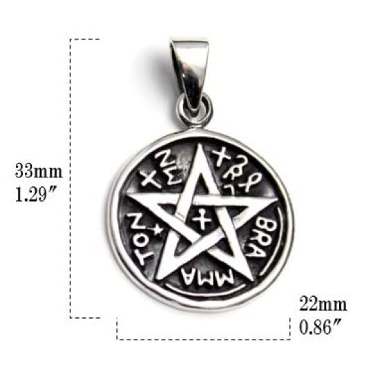 Pentagram Tetragrammaton Star Star Pendant Pendant Top Silver
