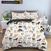 Пододеяльник с изображением мультяшной собаки, короля и королевы, комплект постельного белья с изображением щенка и животных, 2/3 предмета из полиэстера, чехол для одеяла