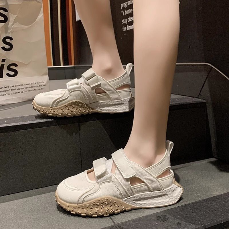 Летние полые дышащие ультралегкие спортивные сандалии в стиле интернет-знаменитости 'папины кроссовки' женские износостойкие на платформе