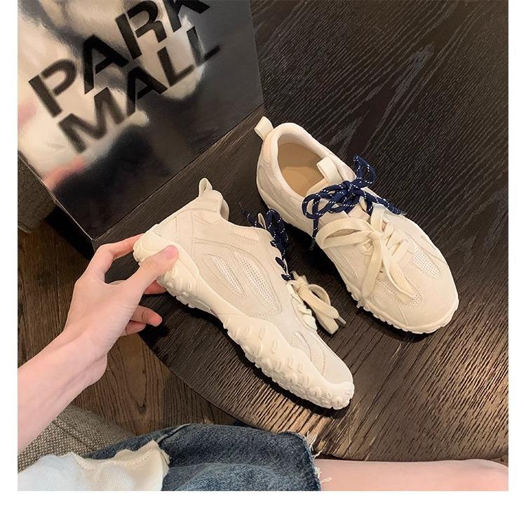 Grape Mom 2025 Autumn New Platform Sports Shoes Casual Wind Breathable Mesh Dad Shoes Summer Light and Thin