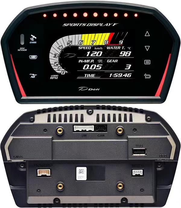 Многофункциональный ЖК-дисплей OBD DEFI DSDF: Прибор для модификации автомобиля: скорость, турбина, температура воды, температура масла, давление масла и спидометр.