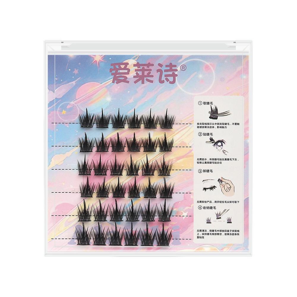 Наращивание самоклеящихся ресниц пучки Макияж без клея Накладные ресницы Наращивание ресниц