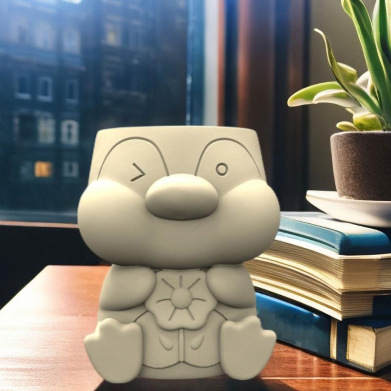 Penguin Succulent Flower Silicone Mold Concrete Candlestick Resin Mould Succulent Planter Craft Casting Tool
