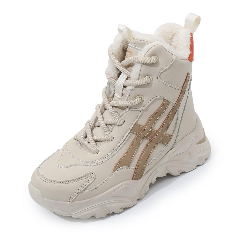 Снежные ботинки, короткие ботинки, зимние плюшевые толстые хлопковые ботинки, большие хлопковые ботинки