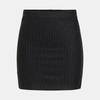 Short Black Skirt with Metallic Threads Woman