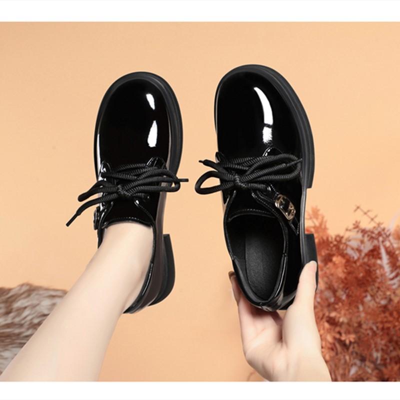 Fashion AIYUQI Women's Shoes Large Size Fall 2024 New Genuine Leather Women's Shoes Lace-up British-style Non-slip Women's Shoes