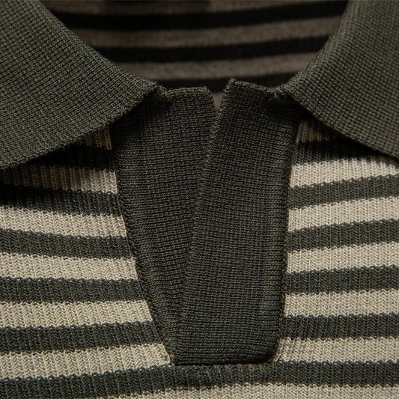 Летняя новая мужская трикотажная рубашка-поло с коротким рукавом