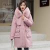 Новая женская длинная куртка с наполнителем из пуха и хлопка, корейская версия, свободное хлопковое пальто, зимнее утепление для преодоления пальто.