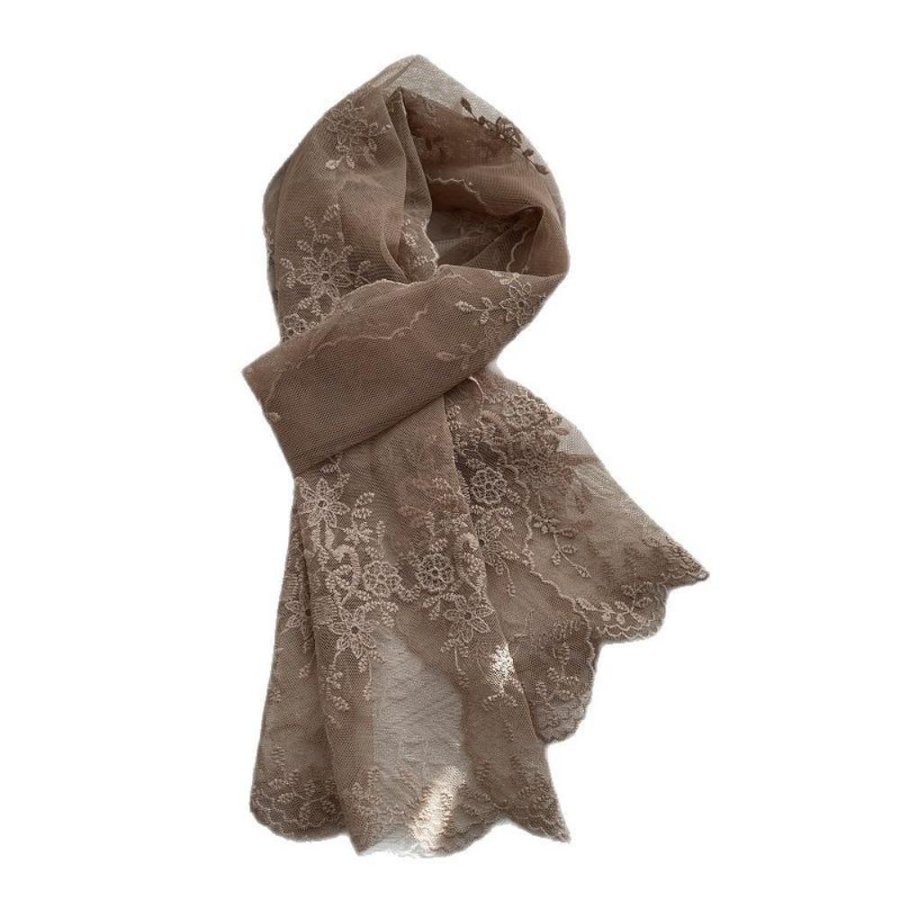 140×30cm Embroidered Headband Elegant Lace Scarf Versatile Neck Scarf for Women