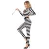 Хэллоуин Взрослый Черно-белый Полосатый Заключенный Человеческая Одежда Женская Тюремная Одежда Кандалы Сценические Реквизиты Костюмы