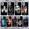 Анонимная маска V для Вендетты Мягкий чехол для телефона Для iPhone 17 Air 16 16E 15 14 Plus 13 Mini 12 11 Pro Max X XR XS 7 8 + SE 2020 Pa