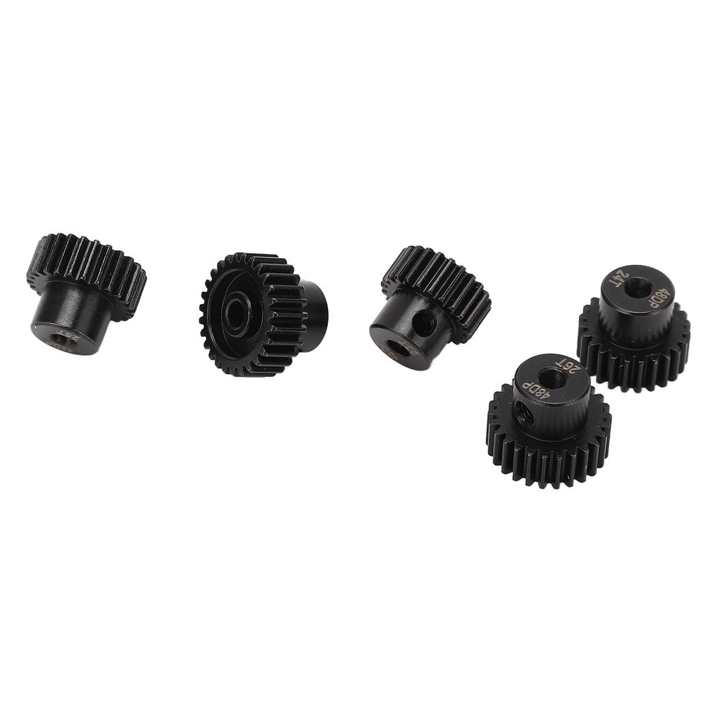 5 Pcs RC Pinion Gear Set 48DP 0.53M 3.175mm 23T 24T 25T 26T 27T Chromium Molybdenum Alloy Steel
