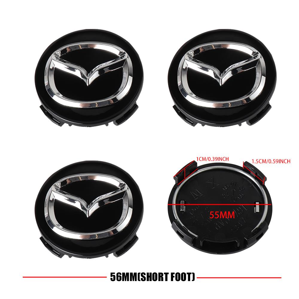 56MM Car Wheel Center Cap Logo Hub Cover Badge Sticker Accessories For Mazda Axela Demio Atenza CX5 CX3 CX7 CX30 CX60 CX9 MX5 MS