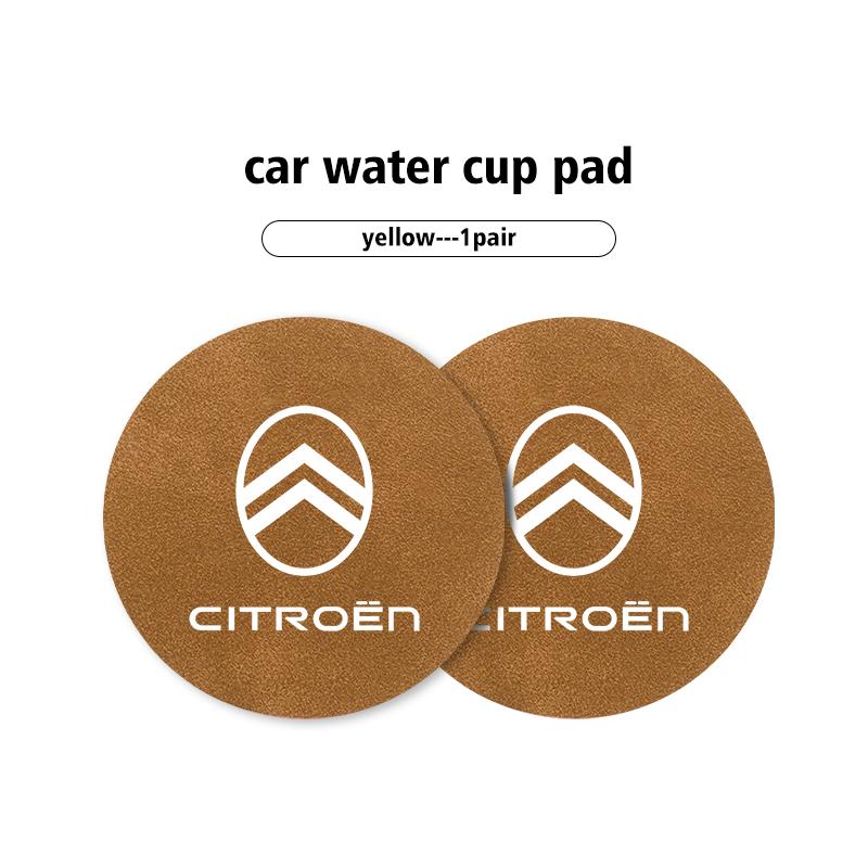 2pcs Car Coaster Anti-slip Mat Sheepskin Water Cup Holder Pad For Citroen C5 C1 C2 C6 C4L DS3 DS4 DS5 C-Elysee Grand Berlingo